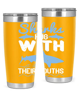 Sharks hug with their mouths Style 22#- shark  fish- Tumbler
