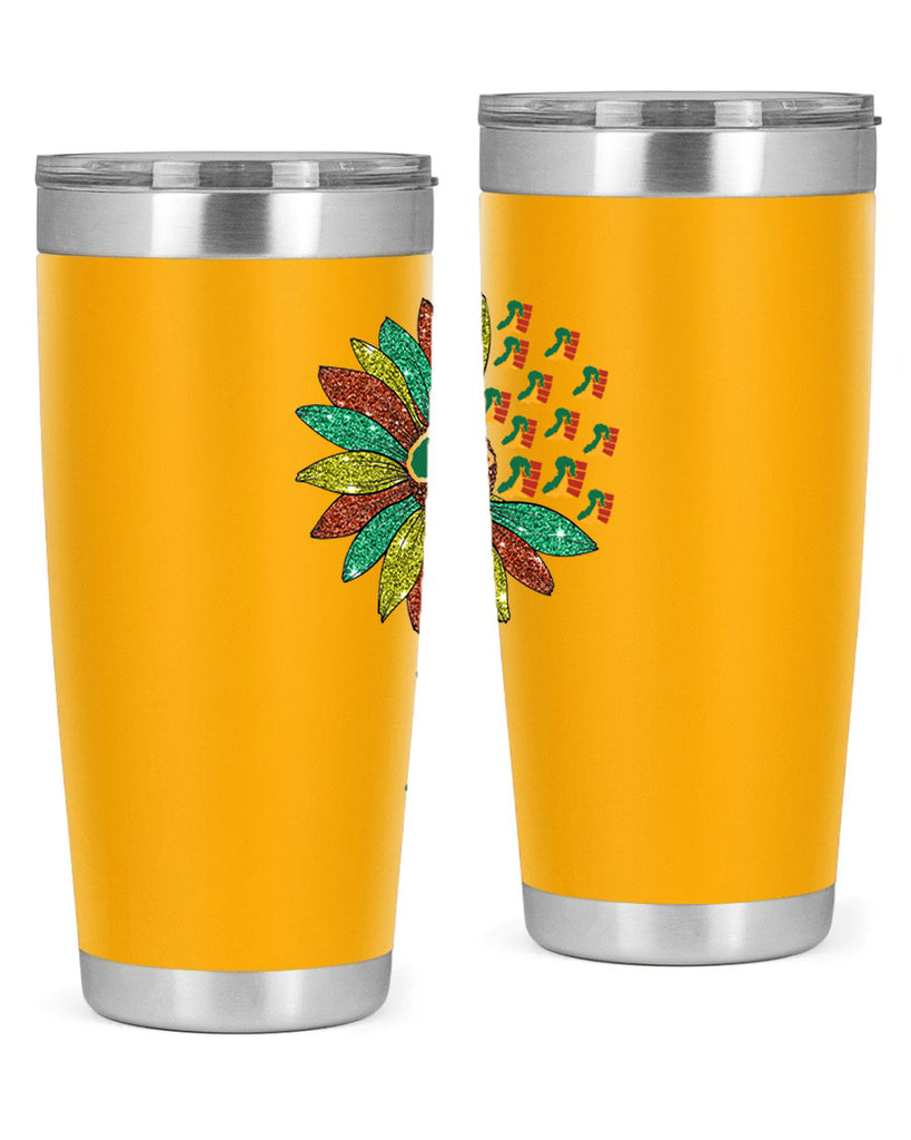 Sunflower Fist Juneteenth Black History 24#- Juneteenth- tumbler