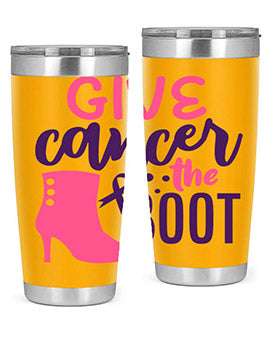 give cancer the boot Style 1#- breast cancer- Tumbler