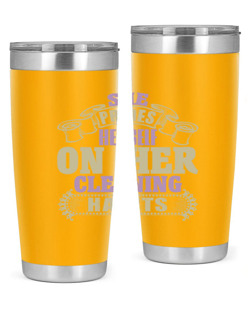she prides hereself on her cleaning habits Style 14#- cleaner- tumbler