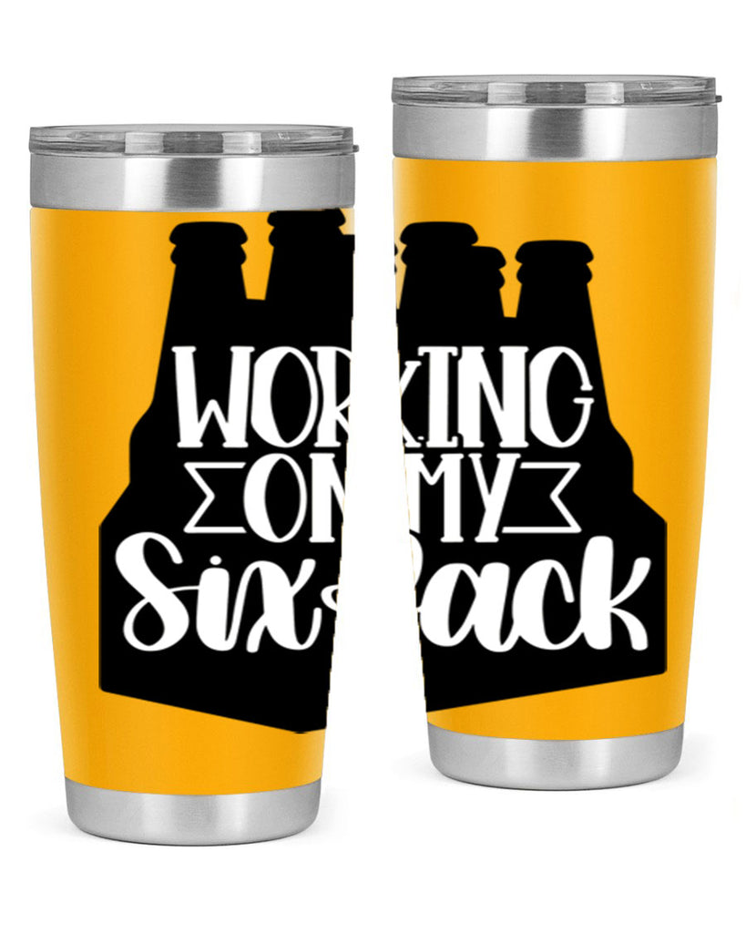 working on my six pack 13#- beer- Tumbler
