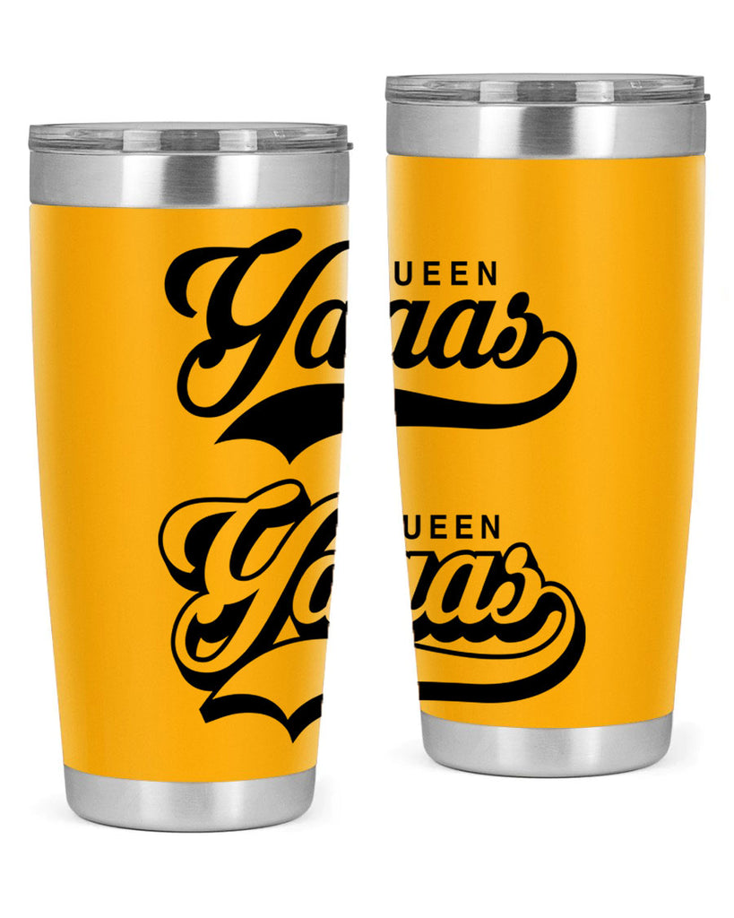 yaaas queen script 5#- black words phrases- Cotton Tank