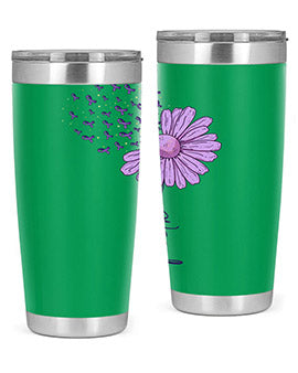 Purple Daisy Faith AlzheimerS Awareness 209#- alzheimers- Tumbler