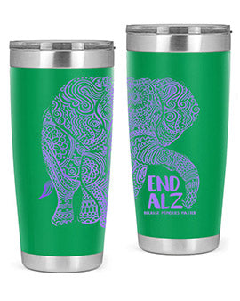 Purple Elephant Alzheimer Awareness 210#- alzheimers- Tumbler