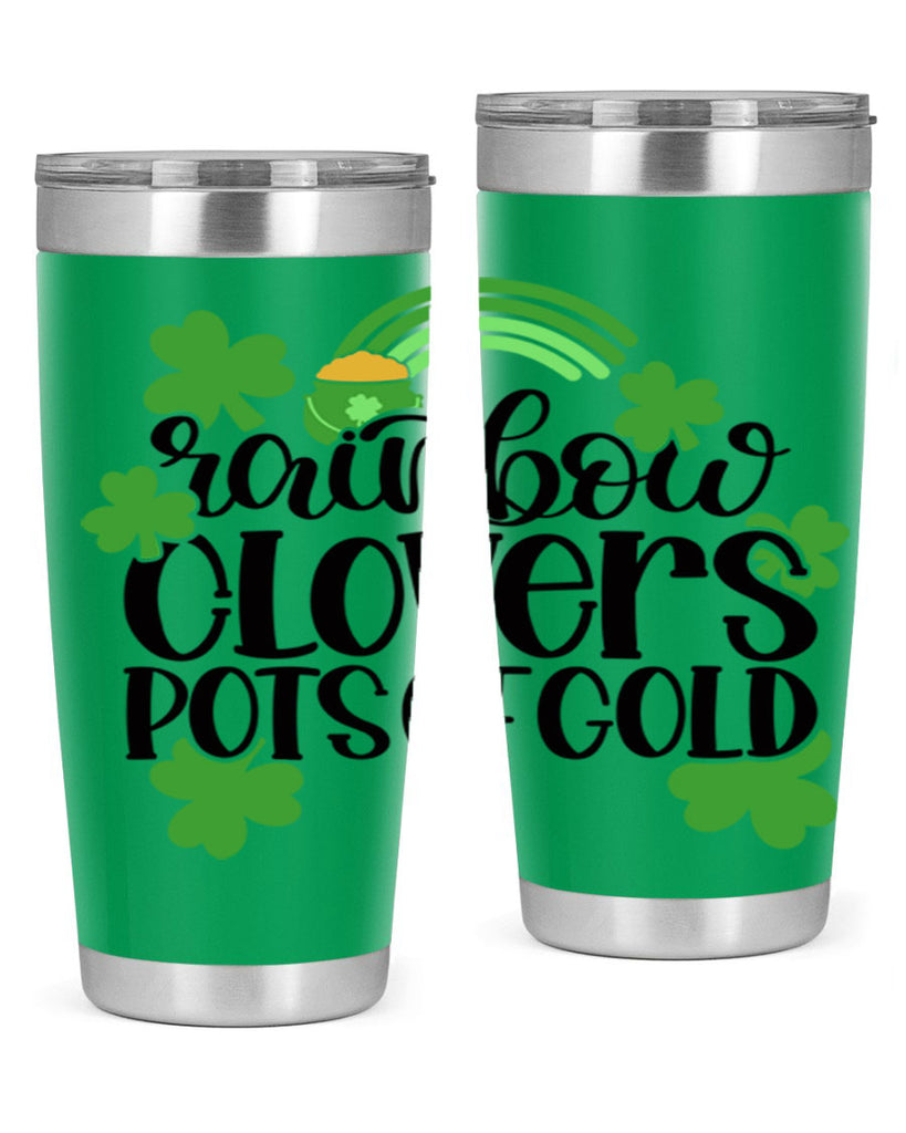 Rainbow Clovers Pots Of Gold Style 35#- St Patricks Day- Tumbler