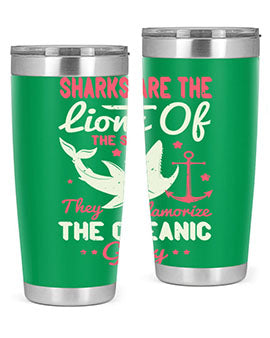 Sharks are the lions of the seaThey glamorize the oceanic glory Style 28#- shark  fish- Tumbler