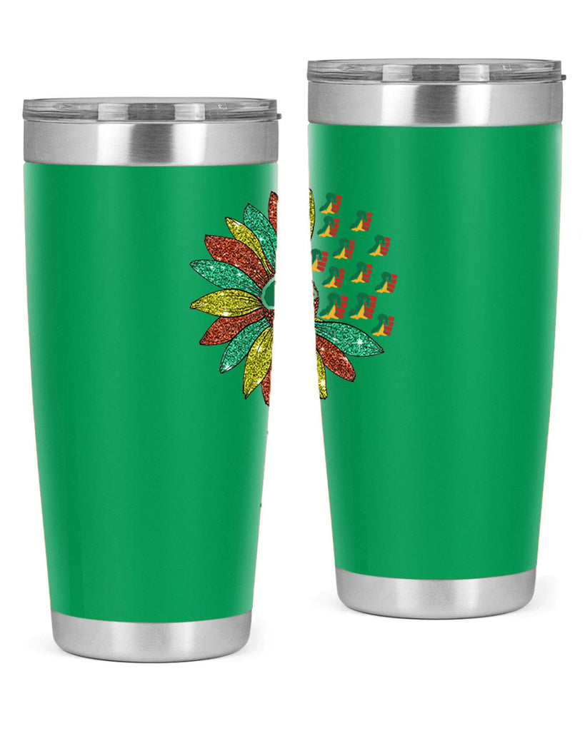 Sunflower Fist Juneteenth Black History 24#- Juneteenth- tumbler