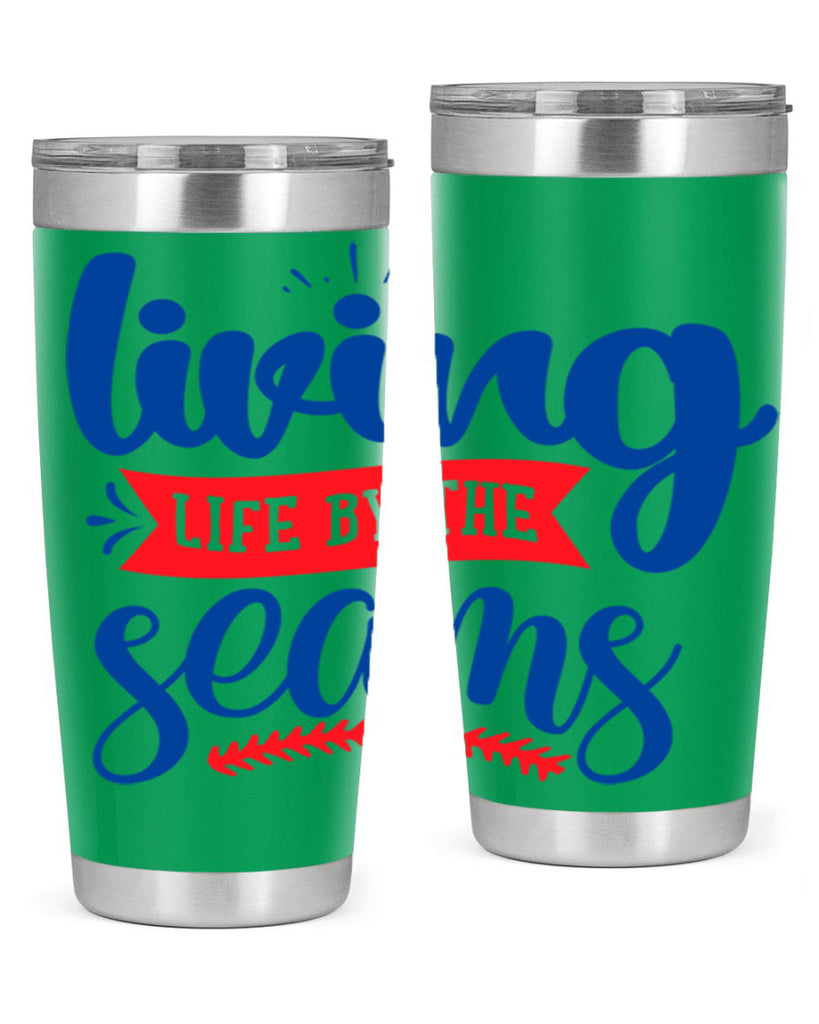 living life by the seams 2054#- baseball- Tumbler