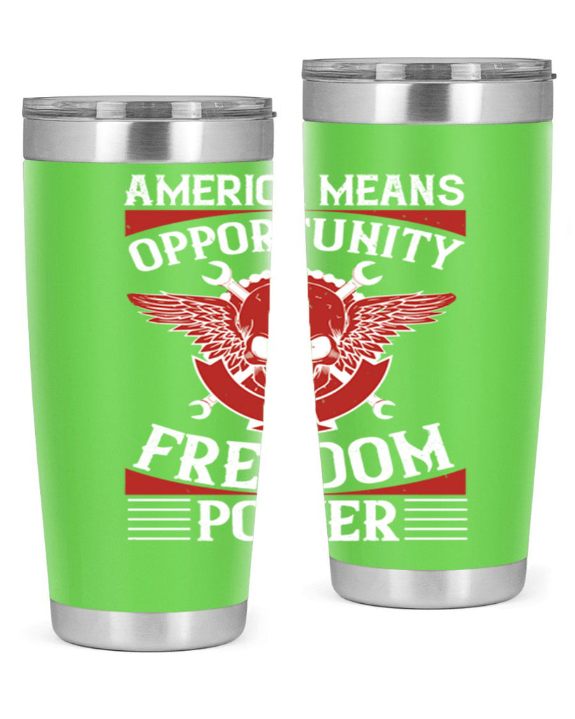 America means opportunity freedom power Style 85#- Fourt Of July- Tumbler