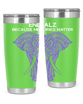 Purple Elephant Alzheimer Awareness 211#- alzheimers- Tumbler