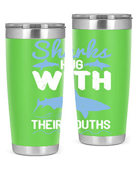 Sharks hug with their mouths Style 22#- shark  fish- Tumbler
