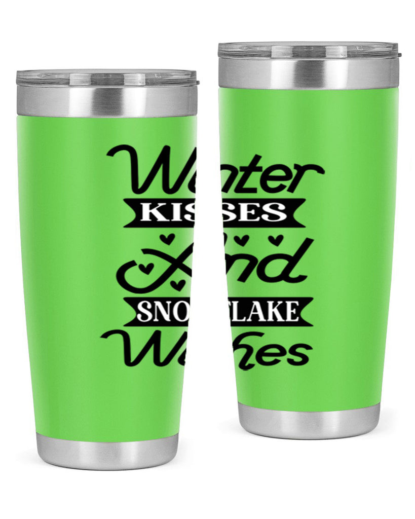 Winter Kisses And Snowflake Wishes 515#- winter- Tumbler