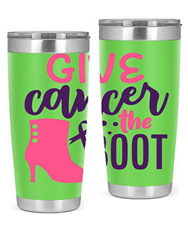 give cancer the boot Style 11#- breast cancer- Tumbler