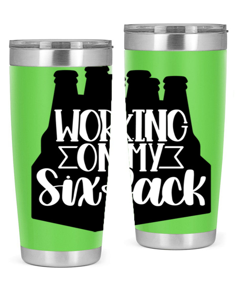 working on my six pack 13#- beer- Tumbler