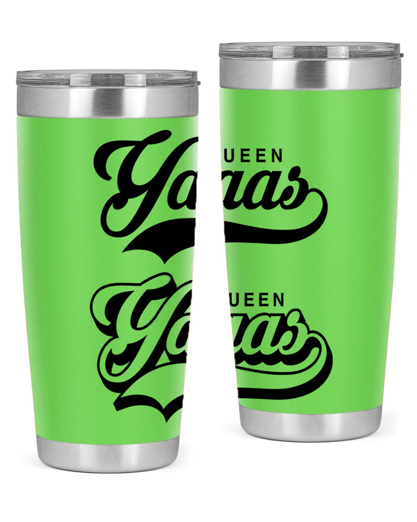 yaaas queen script 6#- black words phrases- Cotton Tank