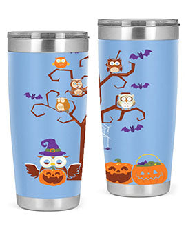 Owl With Pumpkin Halloween Tree A TurtleRabbit 16#- owl- Tumblers