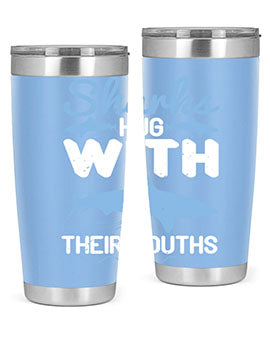 Sharks hug with their mouths Style 22#- shark  fish- Tumbler