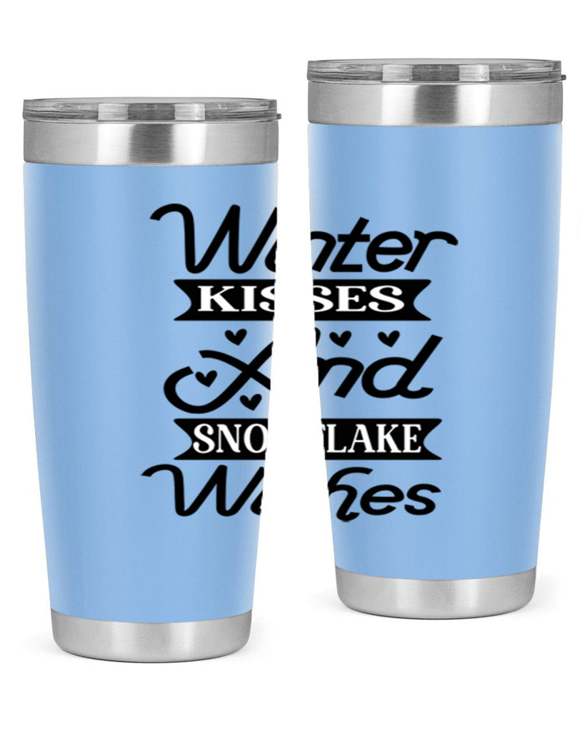 Winter Kisses And Snowflake Wishes 515#- winter- Tumbler
