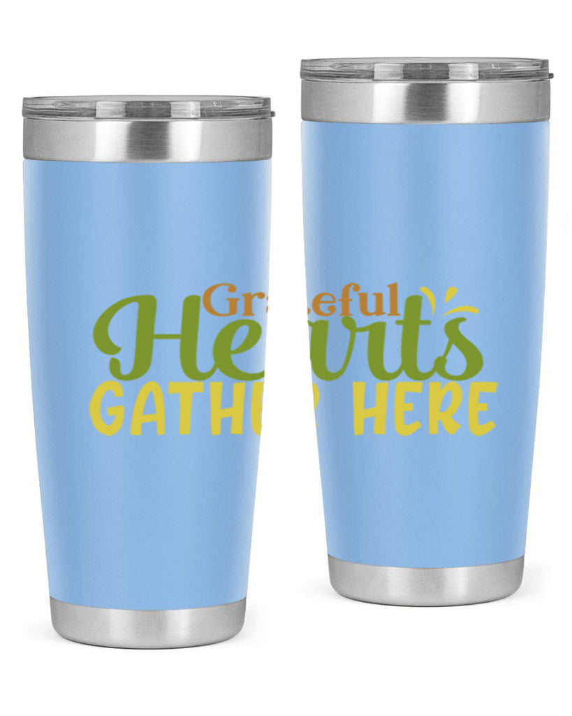 grateful hearts gather here 59#- thanksgiving- Tumbler