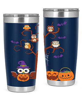 Owl With Pumpkin Halloween Tree A TurtleRabbit 16#- owl- Tumblers