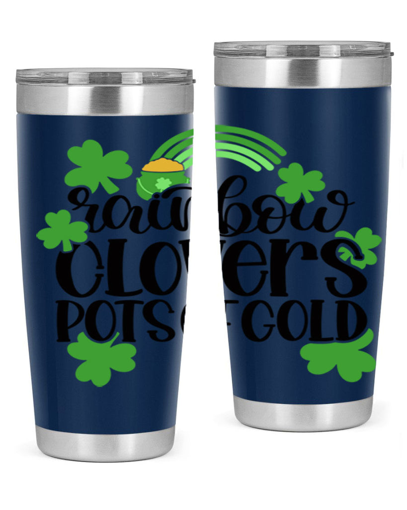 Rainbow Clovers Pots Of Gold Style 35#- St Patricks Day- Tumbler