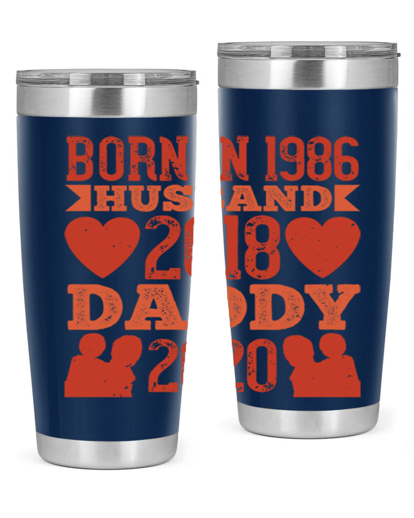 born in husband daddy 123#- fathers day- Tumbler