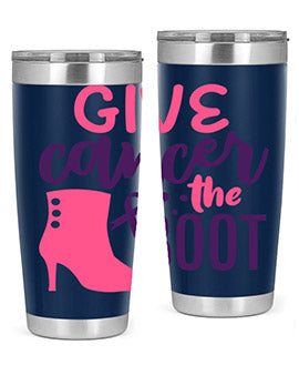 give cancer the boot Style 1#- breast cancer- Tumbler