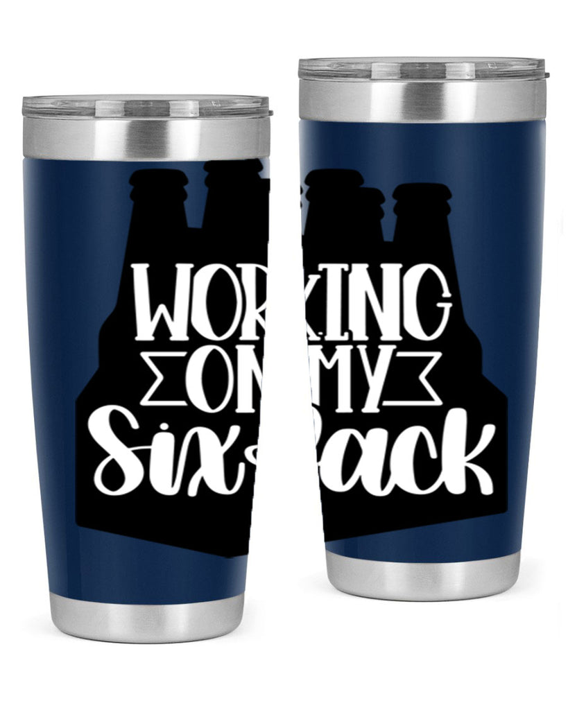 working on my six pack 13#- beer- Tumbler