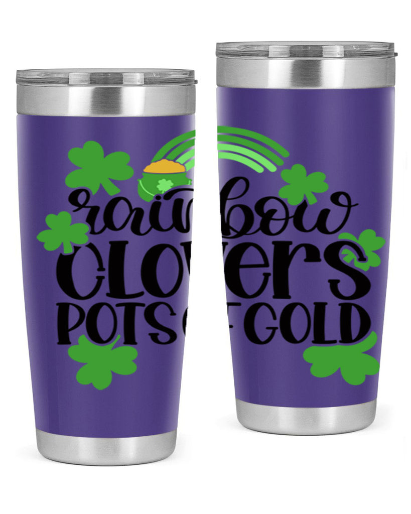 Rainbow Clovers Pots Of Gold Style 35#- St Patricks Day- Tumbler