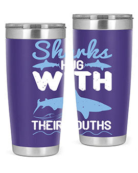 Sharks hug with their mouths Style 22#- shark  fish- Tumbler