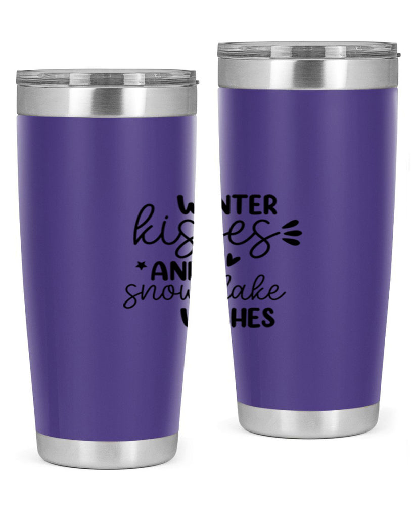 Winter Kisses And Snowflake Wishes 516#- winter- Tumbler