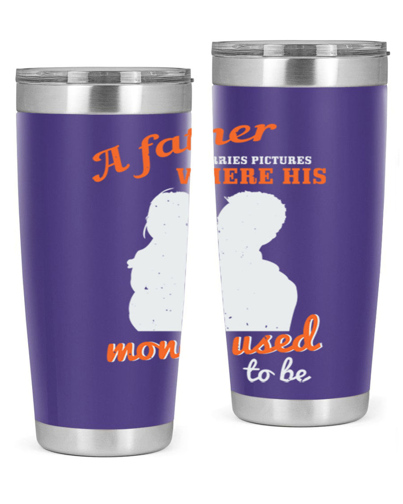 a father carries pictures 273#- fathers day- Tumbler
