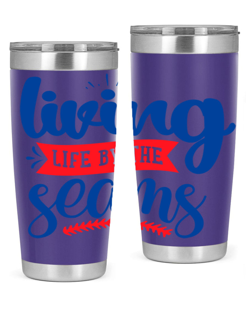 living life by the seams 2054#- baseball- Tumbler