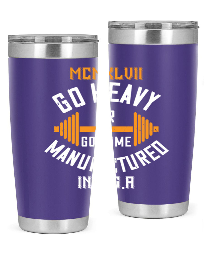 mcmxlvii go heavy or go home manufactured in 84#- gym- Tumbler