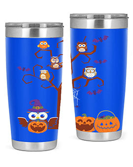 Owl With Pumpkin Halloween Tree A TurtleRabbit 16#- owl- Tumblers