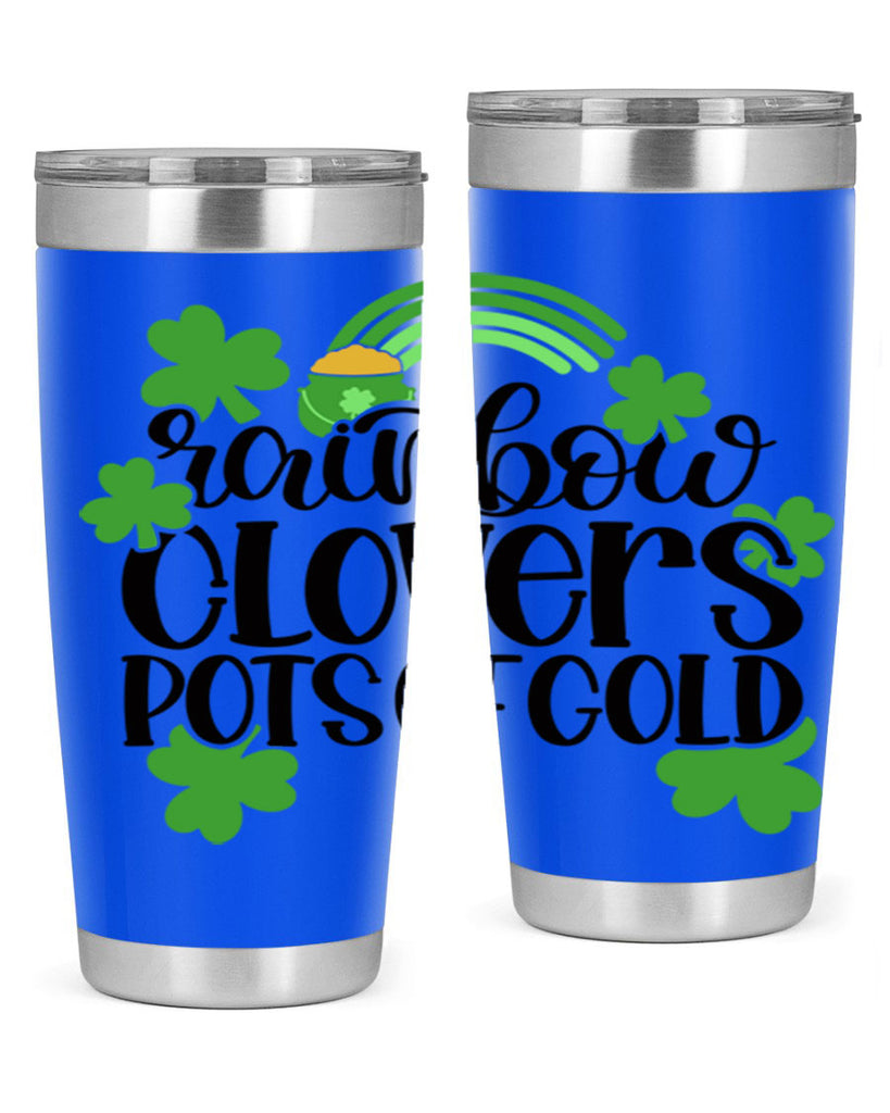 Rainbow Clovers Pots Of Gold Style 35#- St Patricks Day- Tumbler