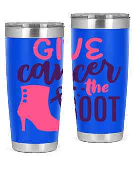 give cancer the boot Style 1#- breast cancer- Tumbler