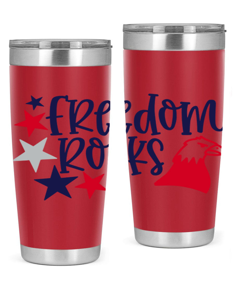 Freedom Rocks Style 148#- Fourt Of July- Tumbler