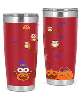 Owl With Pumpkin Halloween Tree A TurtleRabbit 16#- owl- Tumblers
