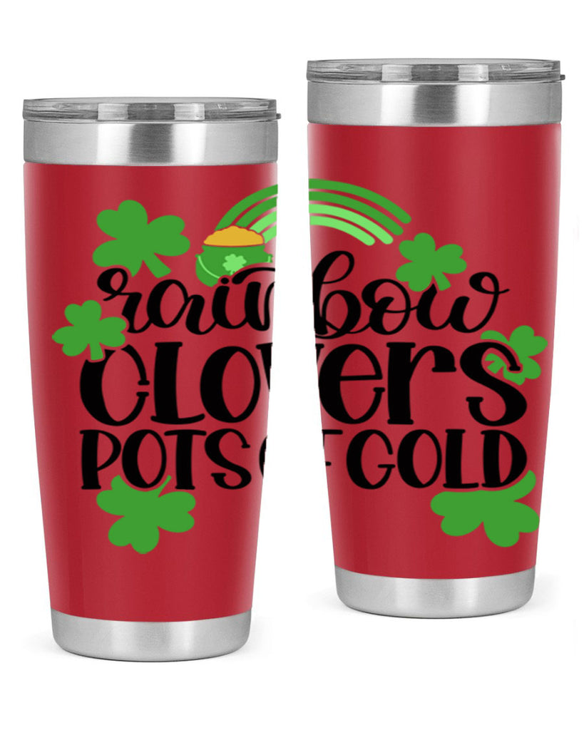 Rainbow Clovers Pots Of Gold Style 35#- St Patricks Day- Tumbler