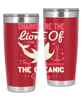 Sharks are the lions of the seaThey glamorize the oceanic glory Style 28#- shark  fish- Tumbler