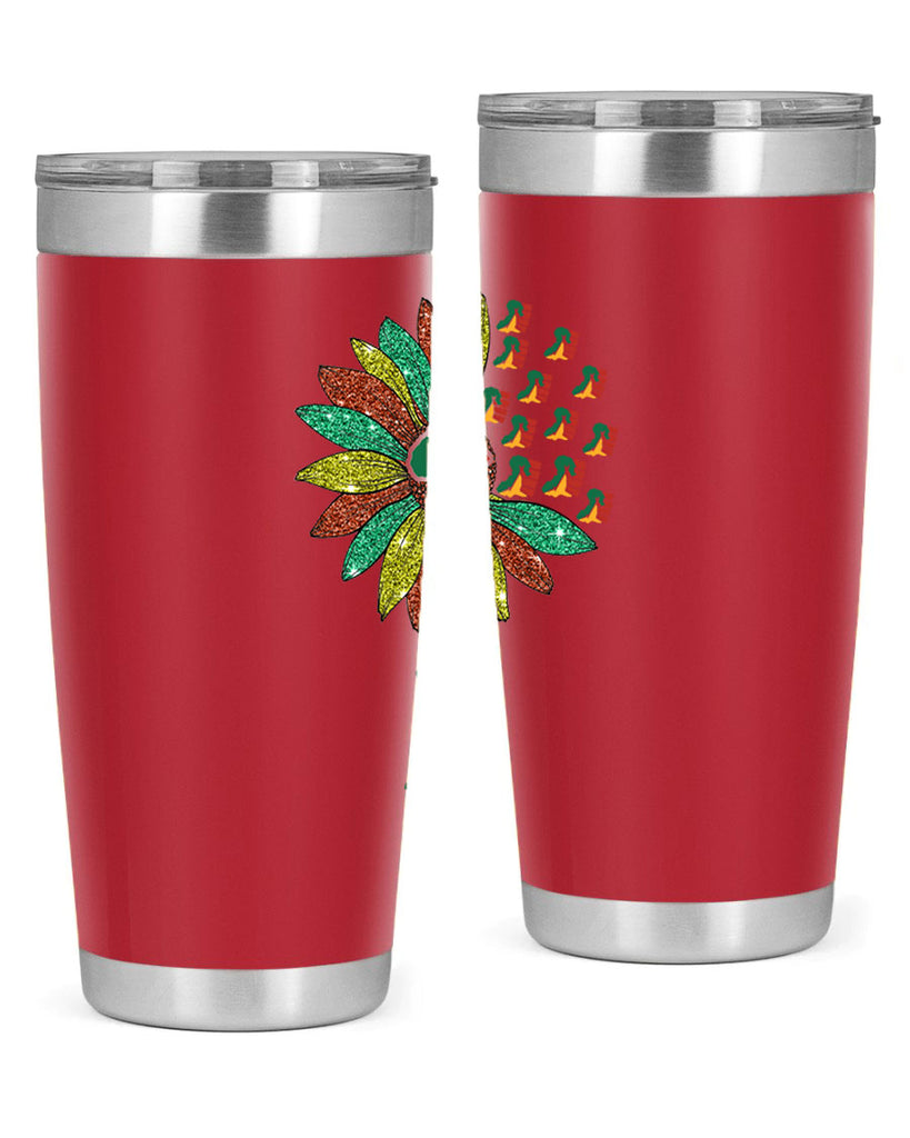 Sunflower Fist Juneteenth Black History 24#- Juneteenth- tumbler