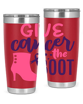 give cancer the boot Style 1#- breast cancer- Tumbler