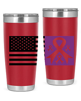 usa flag with alzheimers cancer 219#- alzheimers- Tumbler