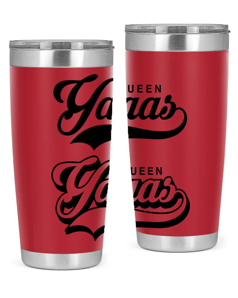 yaaas queen script 5#- black words phrases- Cotton Tank