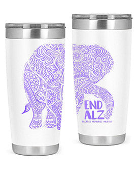 Purple Elephant Alzheimer Awareness 210#- alzheimers- Tumbler