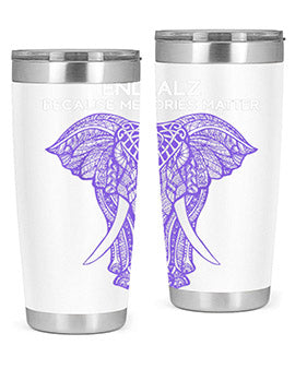 Purple Elephant Alzheimer Awareness 211#- alzheimers- Tumbler