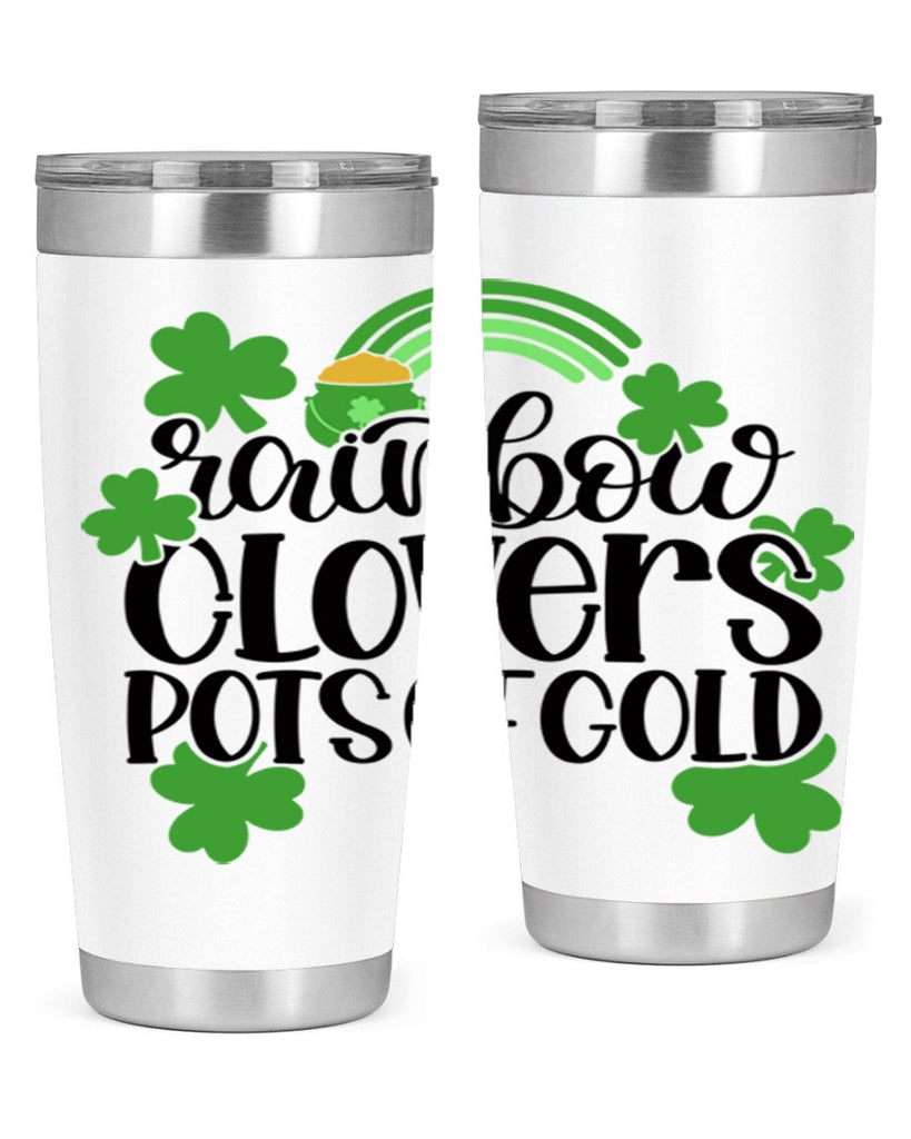Rainbow Clovers Pots Of Gold Style 35#- St Patricks Day- Tumbler