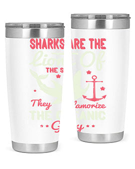 Sharks are the lions of the seaThey glamorize the oceanic glory Style 28#- shark  fish- Tumbler