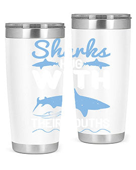 Sharks hug with their mouths Style 22#- shark  fish- Tumbler
